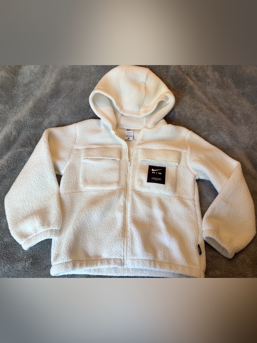 Nike Air Women’s Therma Fit White Sherpa Zip Hoodie Large